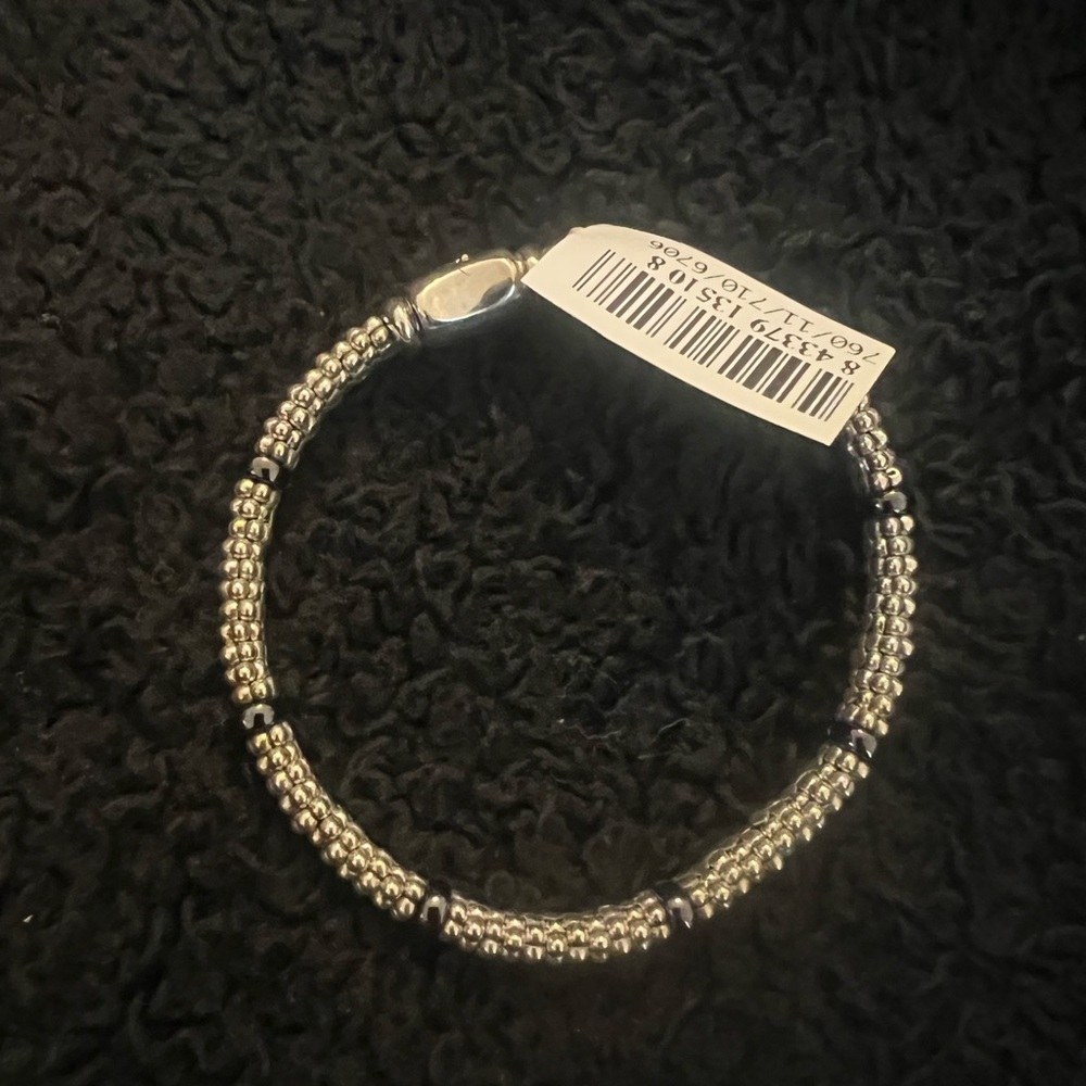 LAGOS Silver and Black Beaded Bracelet